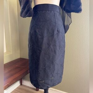 Milly Starburst Semi-Sheer Midi Pencil Skirt